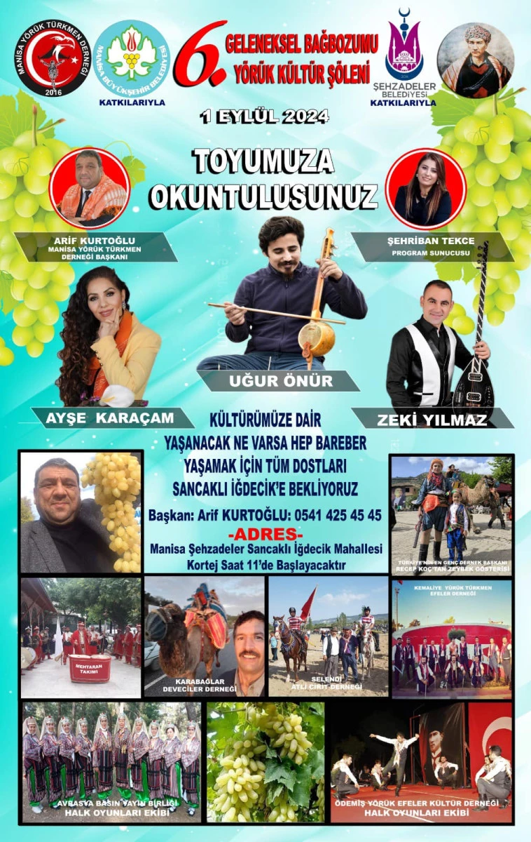 6. GELENEKSEL BAĞ BOZUMU VE YÖRÜK ŞENLİĞİ 1 EYLÜL MANİSA’DA